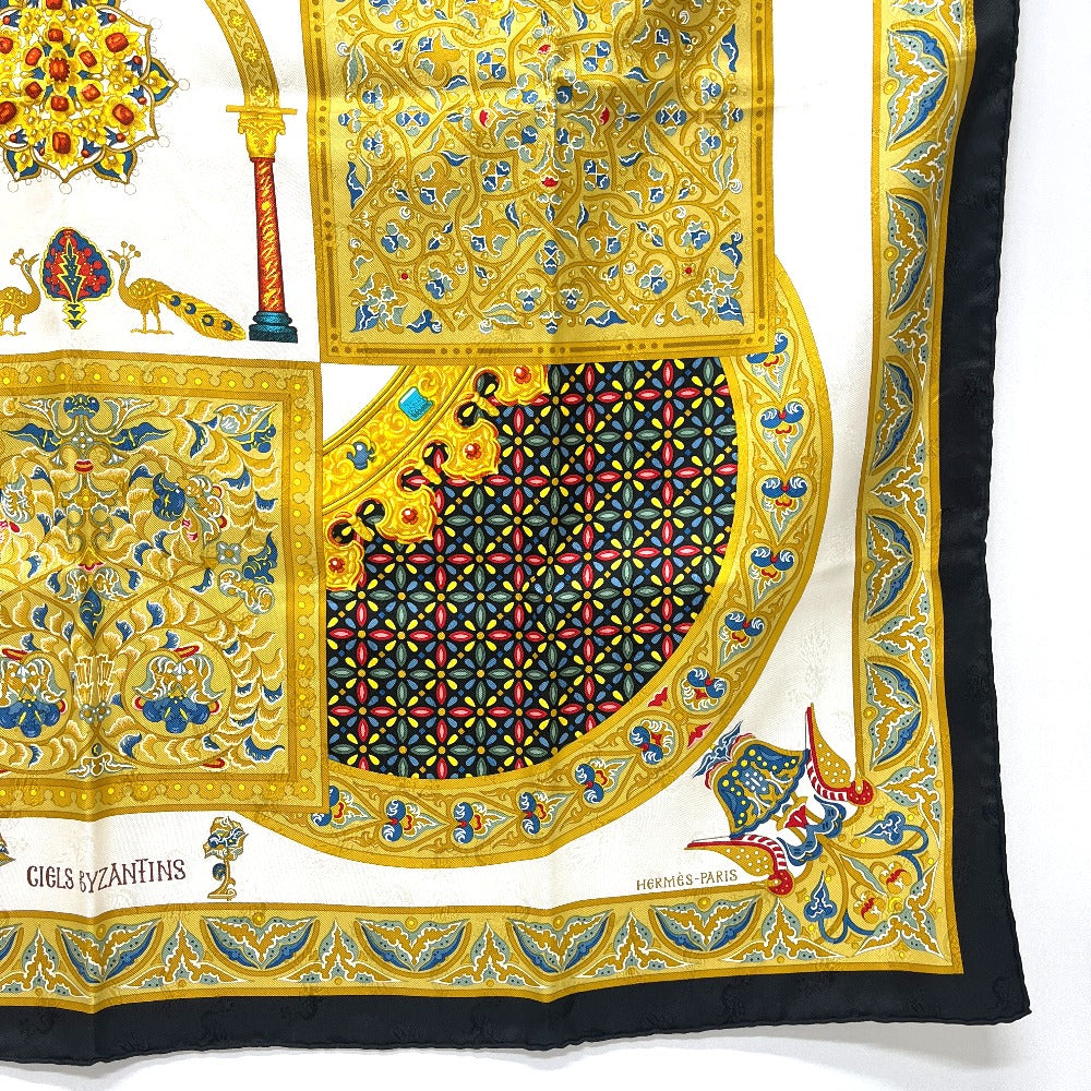 HERMES CIELS BYZANTINS ビザンチンの空 カレ90 カレ 90 カレ アパレル小物 スカーフ シルク ユニセックス ホワイト