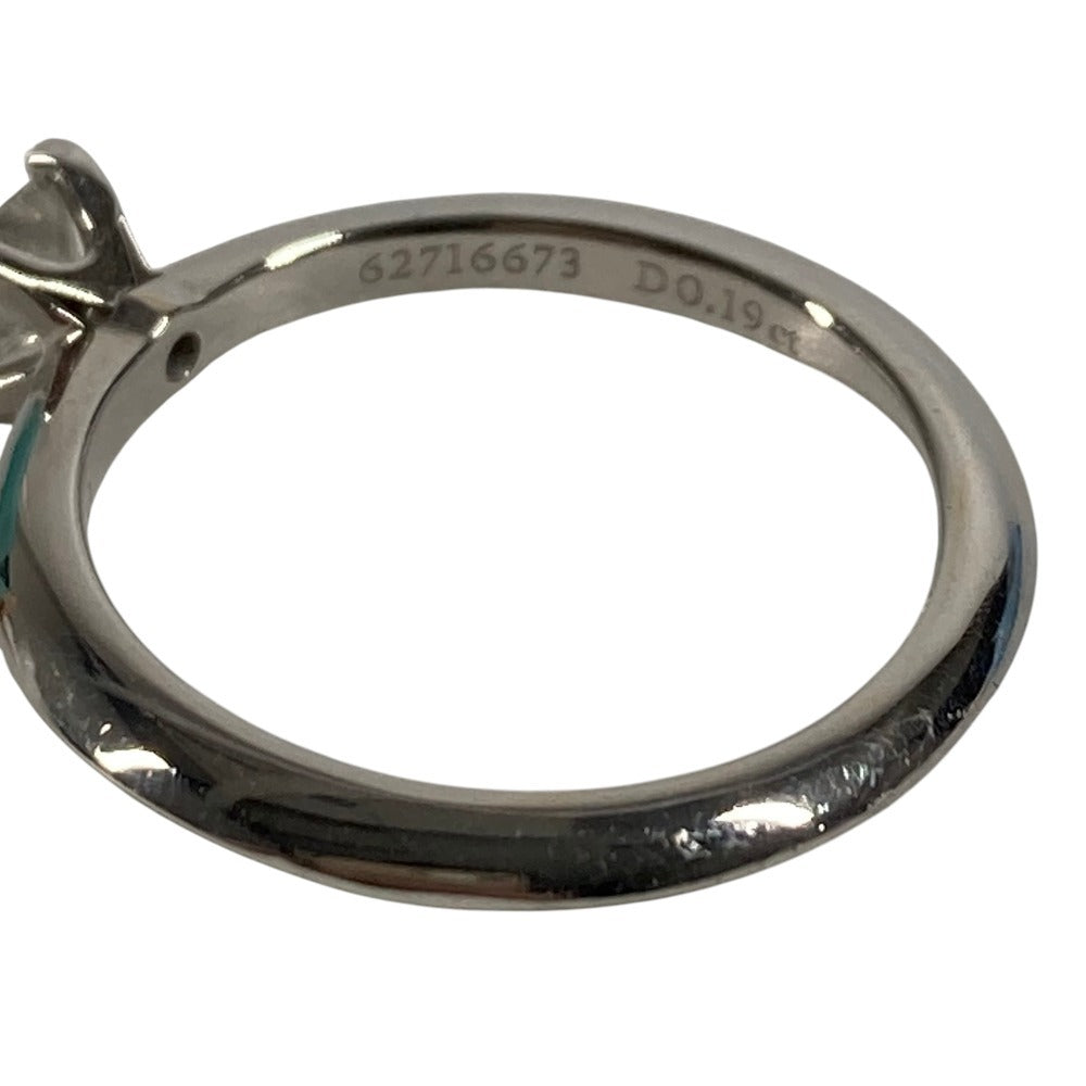 TIFFANY&Co. D0.19ct Diamond Princess Cut Platinum Accessory Jewelry Ring Pt950 Ladies Silver