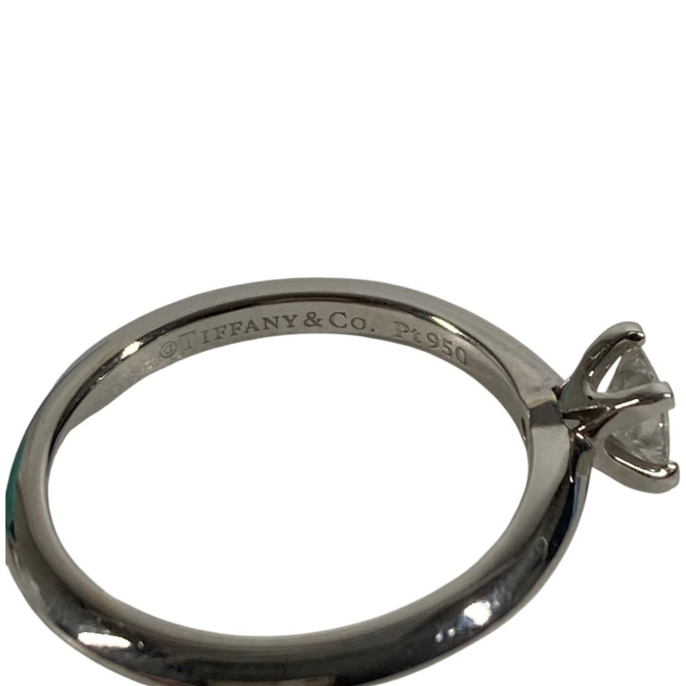 TIFFANY&Co. D0.19ct Diamond Princess Cut Platinum Accessory Jewelry Ring Pt950 Ladies Silver