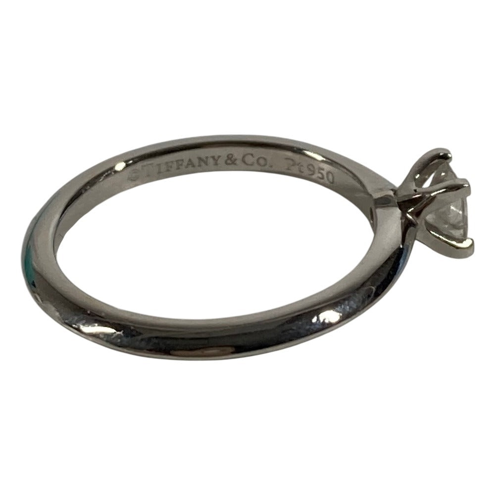 TIFFANY&Co. D0.19ct Diamond Princess Cut Platinum Accessory Jewelry Ring Pt950 Ladies Silver