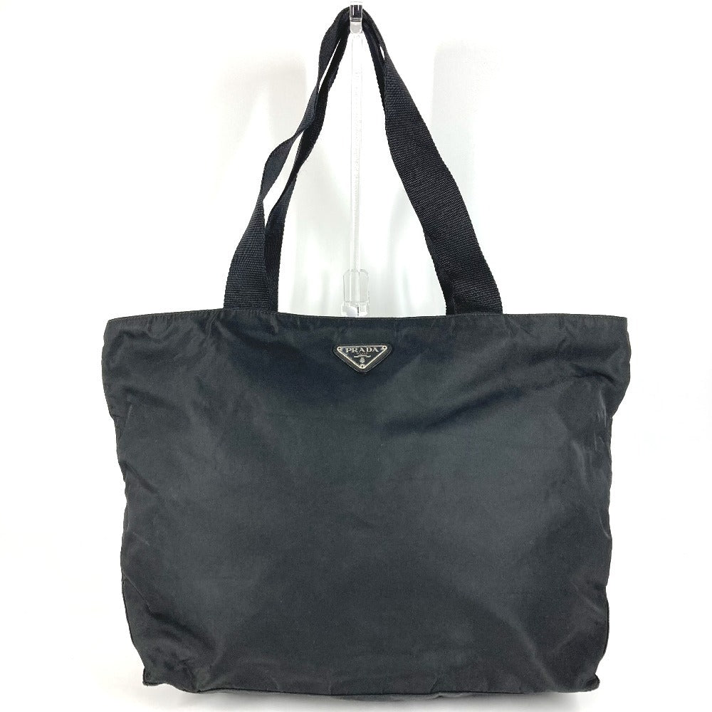 PRADA B5877F トライアングルロゴ 三角ロゴ プレート カバン 肩掛け トートバッグ ショルダーバッグ ナイロン ユニセックス ブラック
