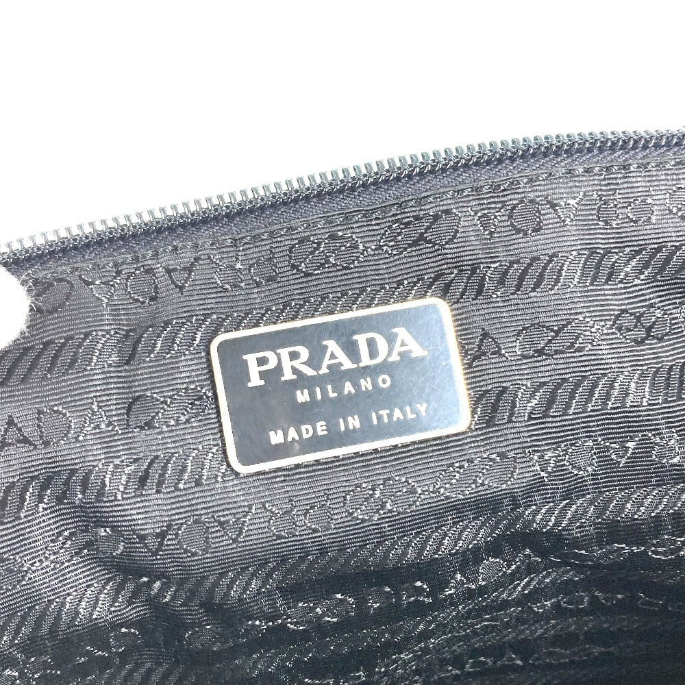 PRADA B5877F トライアングルロゴ 三角ロゴ プレート カバン 肩掛け トートバッグ ショルダーバッグ ナイロン ユニセックス ブラック