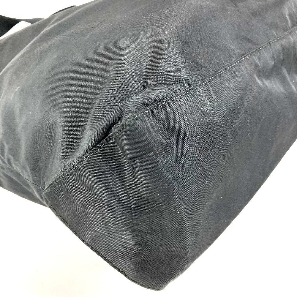 PRADA B5877F トライアングルロゴ 三角ロゴ プレート カバン 肩掛け トートバッグ ショルダーバッグ ナイロン ユニセックス ブラック