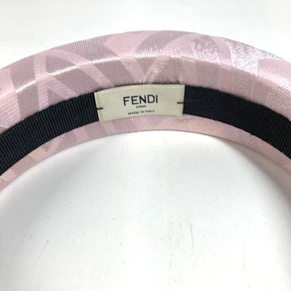 FENDI ズッカ ロゴ ヘッドバンド ヘアバンド ヘアアクセサリー カチューシャ キャンバス レディース ピンク