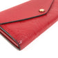 LOUIS VUITTON M61181 Monogram Empreinte Portefeuille Sarah กระเป๋าสตางค์ใบยาวแบบพับ กระเป๋าสตางค์ Monogram Empreinte Leather สำหรับทุกเพศ สีแดง