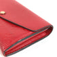 LOUIS VUITTON M61181 Monogram Empreinte Portefeuille Sarah กระเป๋าสตางค์ใบยาวแบบพับ กระเป๋าสตางค์ Monogram Empreinte Leather สำหรับทุกเพศ สีแดง
