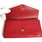 LOUIS VUITTON M61181 Monogram Empreinte Portefeuille Sarah กระเป๋าสตางค์ใบยาวแบบพับ กระเป๋าสตางค์ Monogram Empreinte Leather สำหรับทุกเพศ สีแดง