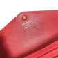LOUIS VUITTON M61181 Monogram Empreinte Portefeuille Sarah กระเป๋าสตางค์ใบยาวแบบพับ กระเป๋าสตางค์ Monogram Empreinte Leather สำหรับทุกเพศ สีแดง
