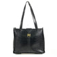 Salvatore Ferragamo โลโก้ กระเป๋า สะพายไหล่/สะพายข้าง/โท้ท กระเป๋าสะพายข้าง หนังปั๊มลาย ยูนิเซ็กส์ สีดำ