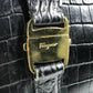 Salvatore Ferragamo โลโก้ กระเป๋า สะพายไหล่/สะพายข้าง/โท้ท กระเป๋าสะพายข้าง หนังปั๊มลาย ยูนิเซ็กส์ สีดำ