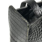 Salvatore Ferragamo โลโก้ กระเป๋า สะพายไหล่/สะพายข้าง/โท้ท กระเป๋าสะพายข้าง หนังปั๊มลาย ยูนิเซ็กส์ สีดำ