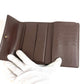 LOUIS VUITTON N61202 Damier Portefeuille Etui Papier กระเป๋าสตางค์พับสามทบขนาดกะทัดรัด Damier Canvas Unisex Ebène สีน้ำตาล