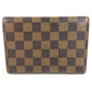 LOUIS VUITTON N61202 Damier Portefeuille Etui Papier กระเป๋าสตางค์พับสามทบขนาดกะทัดรัด Damier Canvas Unisex Ebène สีน้ำตาล