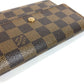 LOUIS VUITTON N61202 Damier Portefeuille Etui Papier กระเป๋าสตางค์พับสามทบขนาดกะทัดรัด Damier Canvas Unisex Ebène สีน้ำตาล