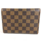 LOUIS VUITTON N61202 Damier Portefeuille Etui Papier กระเป๋าสตางค์พับสามทบขนาดกะทัดรัด Damier Canvas Unisex Ebène สีน้ำตาล