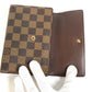 LOUIS VUITTON N61202 Damier Portefeuille Etui Papier กระเป๋าสตางค์พับสามทบขนาดกะทัดรัด Damier Canvas Unisex Ebène สีน้ำตาล