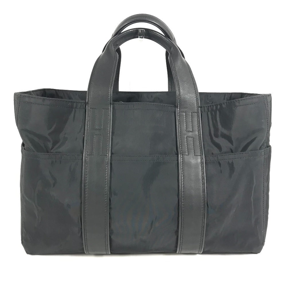 HERMES Acapulco MM กระเป๋าถือทรงมินิโบว์ลิ่ง Acapulco MM กระเป๋าสะพายข้าง กระเป๋าถือ หนัง/ไนลอน สีดำ (Unisex)