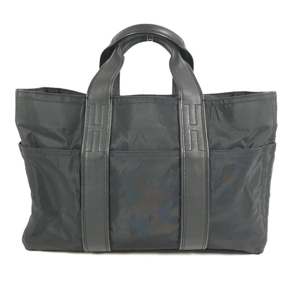 HERMES Acapulco MM กระเป๋าถือทรงมินิโบว์ลิ่ง Acapulco MM กระเป๋าสะพายข้าง กระเป๋าถือ หนัง/ไนลอน สีดำ (Unisex)