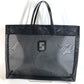 FENDI วินเทจ FF โลโก้ กระเป๋าสะพายข้างตาข่าย กระเป๋าโท้ท กระเป๋าถือ หนัง/ตาข่าย ยูนิเซ็กส์ สีดำ