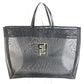 FENDI วินเทจ FF โลโก้ กระเป๋าสะพายข้างตาข่าย กระเป๋าโท้ท กระเป๋าถือ หนัง/ตาข่าย ยูนิเซ็กส์ สีดำ