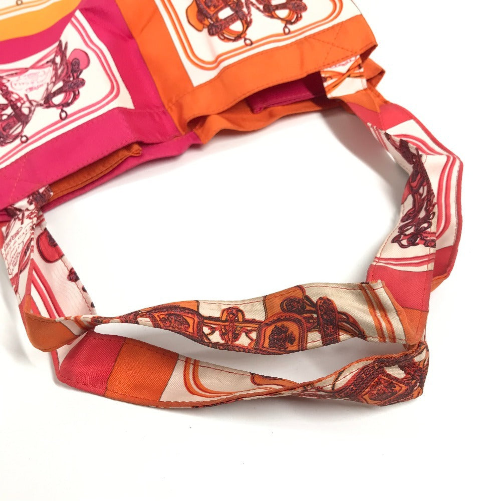 HERMES Bag, Eco-Friendly, Foldable, Silky Pop Tote Bag, Handbag, Shoulder Bag, Silk, Women's, Red