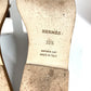 HERMES Oran H-Logo รองเท้าแตะแฟลตหนังสีขาวสำหรับผู้หญิง