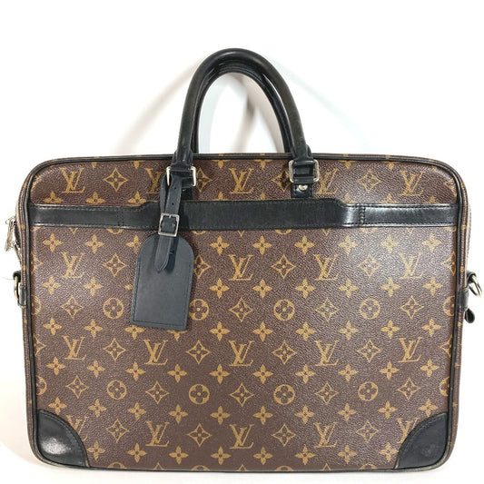 LOUIS VUITTON M40224 モノグラムマカサー ポルトドキュマンヴォワヤージュGM PDV ハンドバッグ 書類バッグ ブリーフケース ビジネスバッグ モノグラムマカサーキャンバス ユニセックス ブラウン