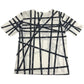 HERMES Bolduc pattern logo total pattern apparel top short sleeve t-shirt cotton ladies black