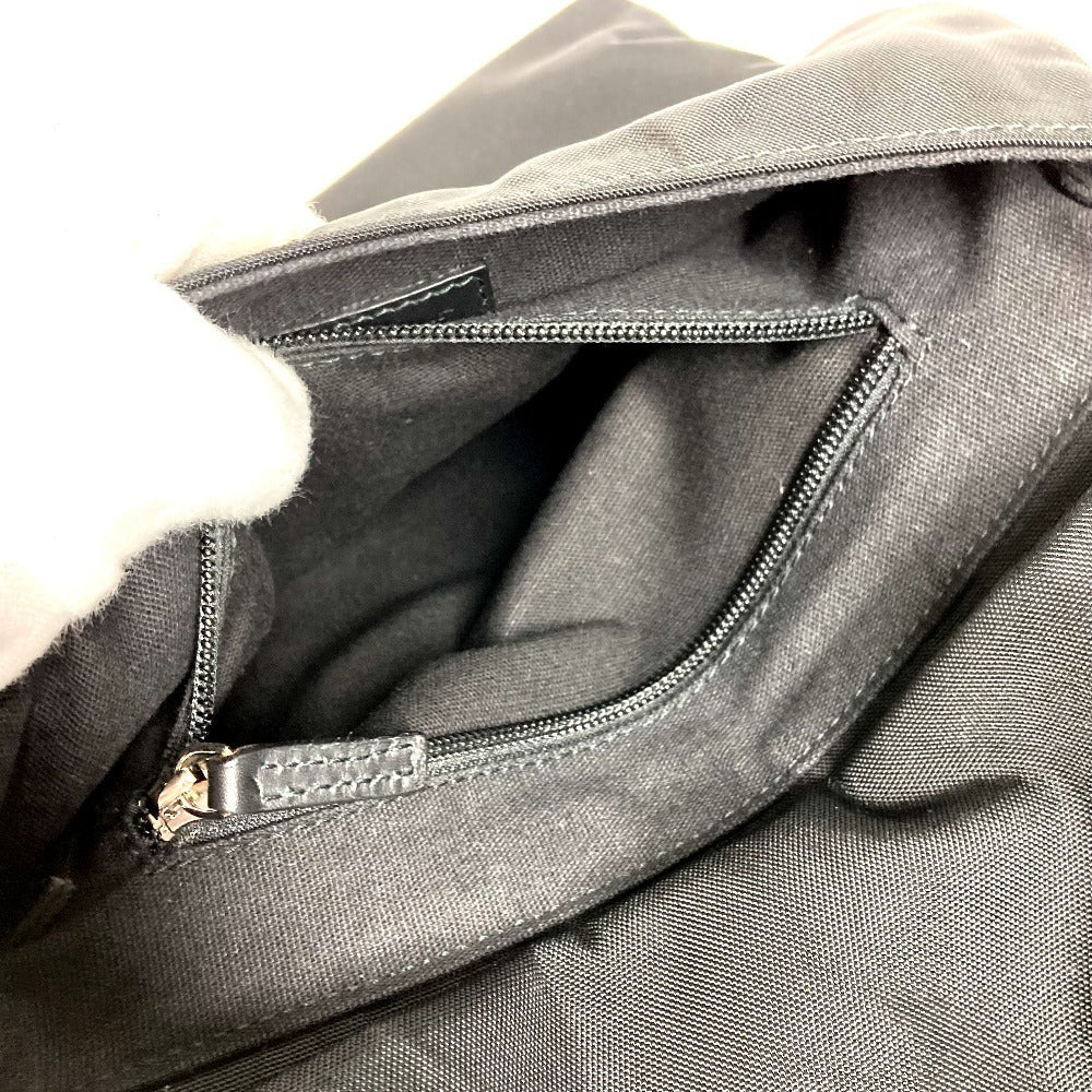 Salvatore Ferragamo ロゴ カバン 斜め掛け ポシェット フラップ ショルダーバッグ ナイロンキャンバス ユニセックス ブラック
