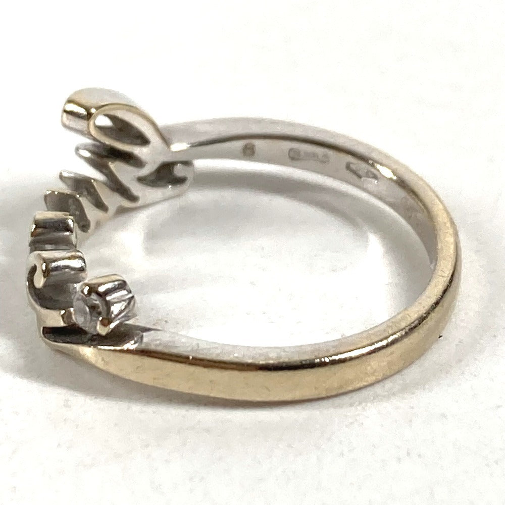 GUCCI K18 金 18K ロゴ 1PD ダイヤ ダイヤモンド アクセサリー ジュエリー リング・指輪 WG750 レディース シルバー