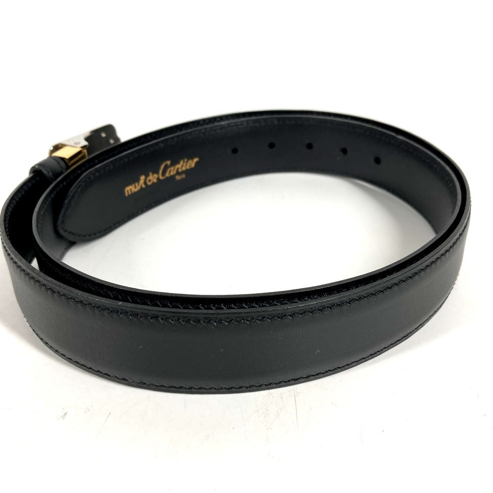 CARTIER サントス ロゴ ボトムス用ベルト バックル ベルト レザー メンズ ブラック