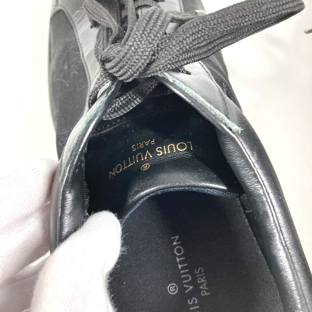 LOUIS VUITTON ルクセンブルクライン モノグラムメッシュ 靴 シューズ 紐 スニーカー レザー メンズ ブラック