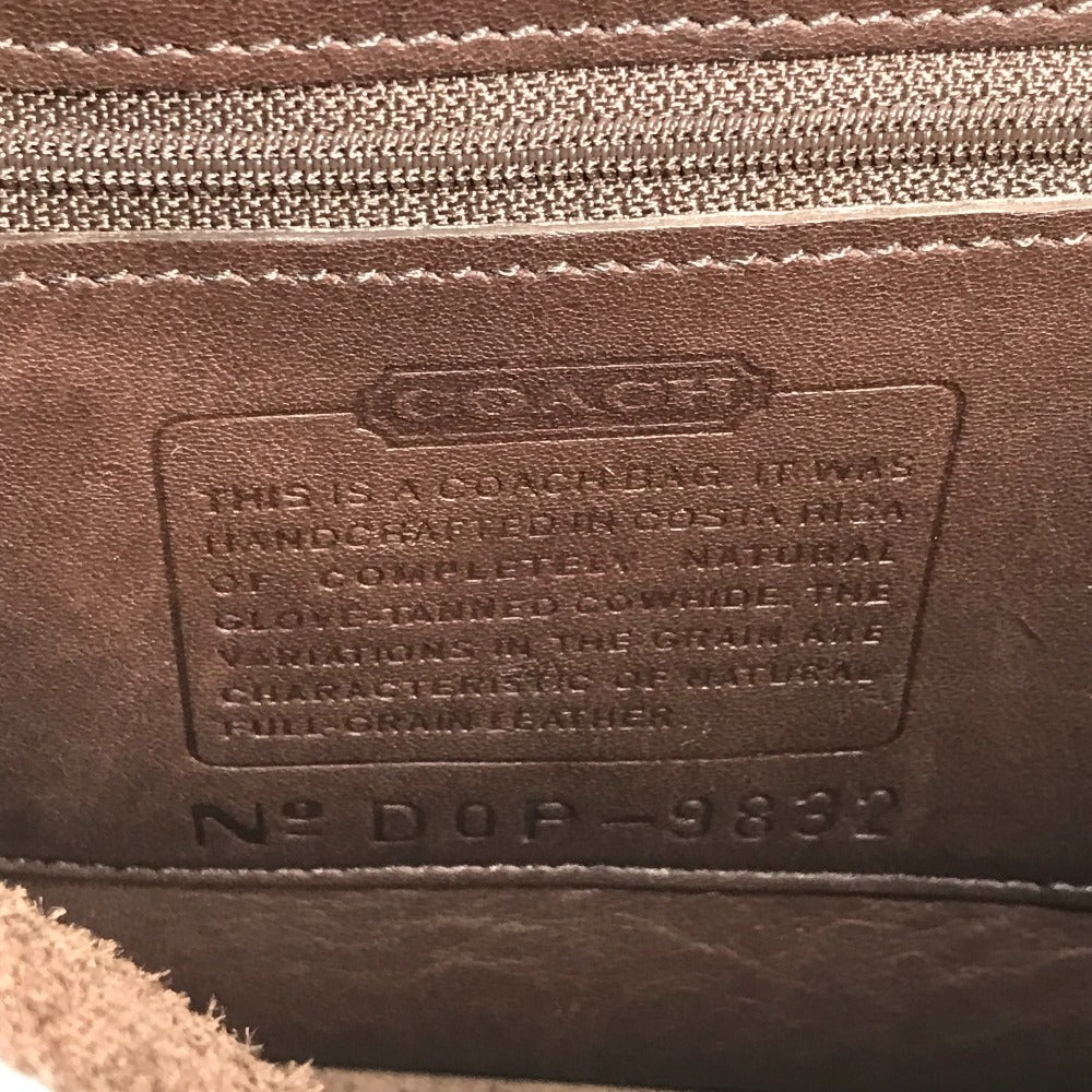 COACH 9832 オールドコーチ ロゴ カバン ストラップ付き フラップ クラッチバッグ セカンドバッグ レザー ユニセックス ブラウン