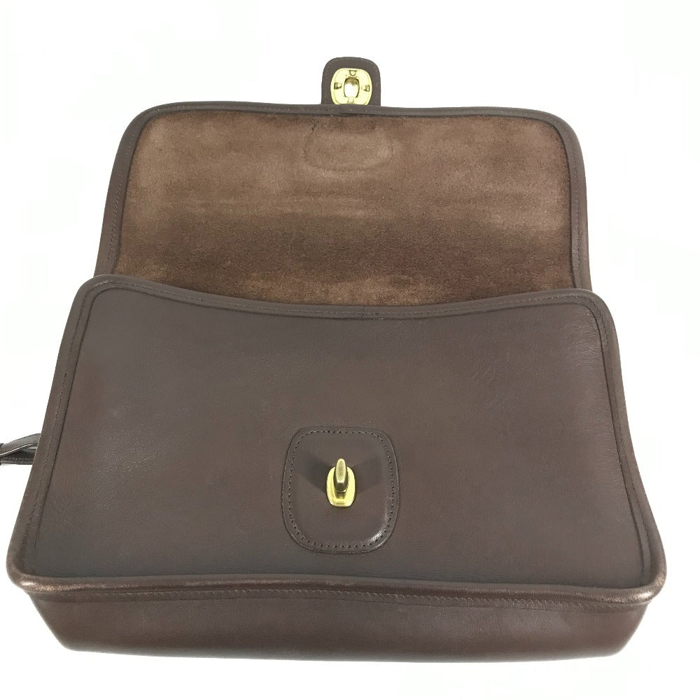 COACH 9832 オールドコーチ ロゴ カバン ストラップ付き フラップ クラッチバッグ セカンドバッグ レザー ユニセックス ブラウン