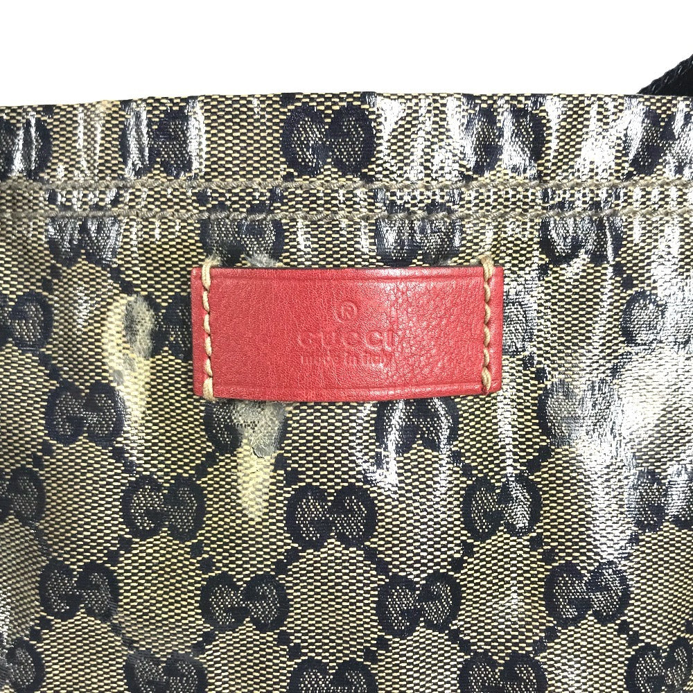 GUCCI 189669 GG logo Tote Bag Shoulder Tote Shoulder Bag Coating canvas Navy Used