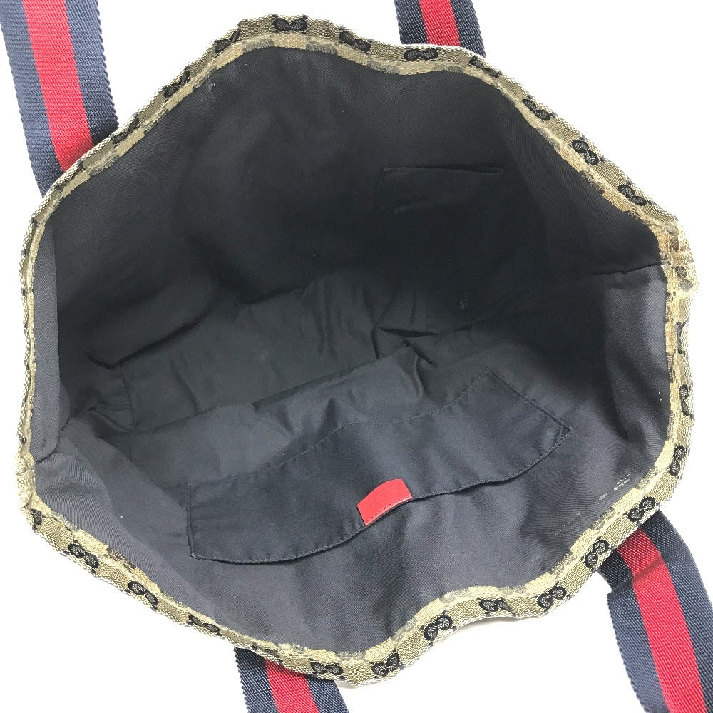 GUCCI 189669 GG logo Tote Bag Shoulder Tote Shoulder Bag Coating canvas Navy Used
