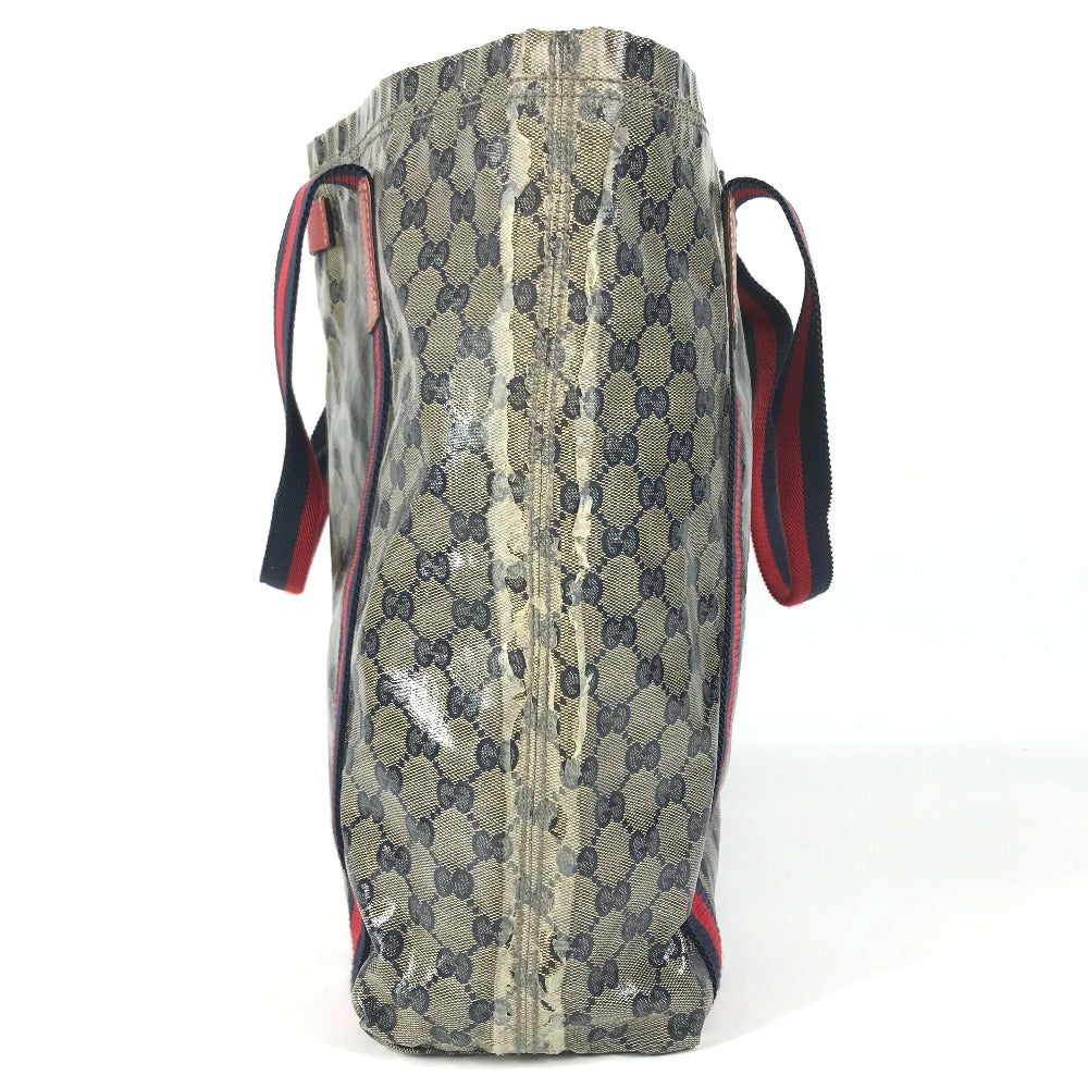 GUCCI 189669 GG logo Tote Bag Shoulder Tote Shoulder Bag Coating canvas Navy Used