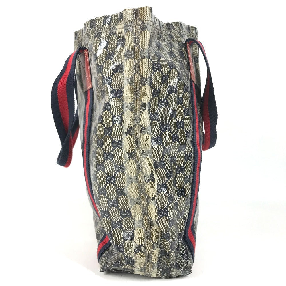 GUCCI 189669 GG logo Tote Bag Shoulder Tote Shoulder Bag Coating canvas Navy Used
