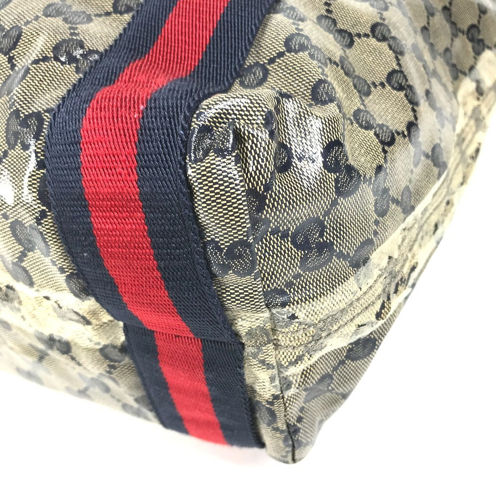 GUCCI 189669 GG logo Tote Bag Shoulder Tote Shoulder Bag Coating canvas Navy Used