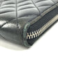 CHANEL 不明 CC CC Mark Logo Matelasse Quilted Zip Around Long Wallet Long Wallet Leather Black Used