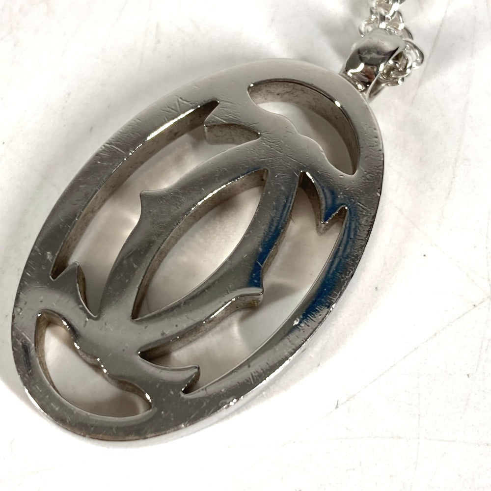 CARTIER T1220148 2C Decor Charm Logo Necklace Choker Chain Necklace Accessory Pendant top Metal Silver Used