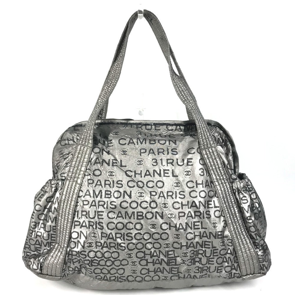 CHANEL Unlimited CC CC Mark logo Bags Hand Bag Shoulder Bag Tote Bag Duffle Bag Nylon canvas Silver/Black Used