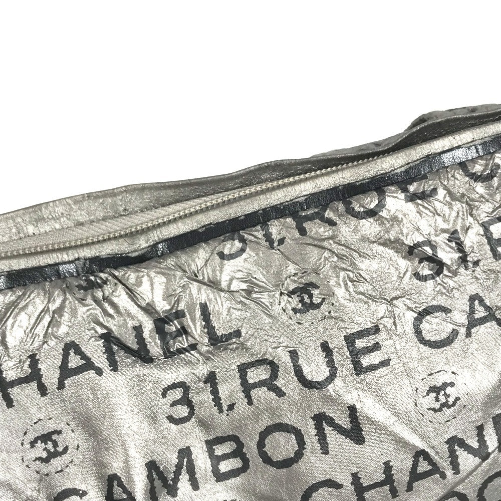 CHANEL Unlimited CC CC Mark logo Bags Hand Bag Shoulder Bag Tote Bag Duffle Bag Nylon canvas Silver/Black Used