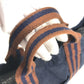 HERMES Fourre ToutMM Fourre Tout MM Bag Tote Bag Hand Bag cotton Navy/Brown Used