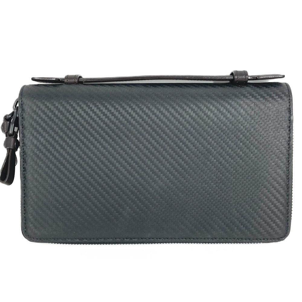 Dunhill Travel Case Hand Bag Wallet Long Wallet Zip Around Long Wallet Leather Black Used