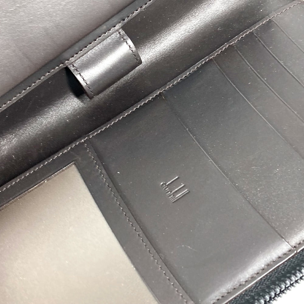 Dunhill Travel Case Hand Bag Wallet Long Wallet Zip Around Long Wallet Leather Black Used