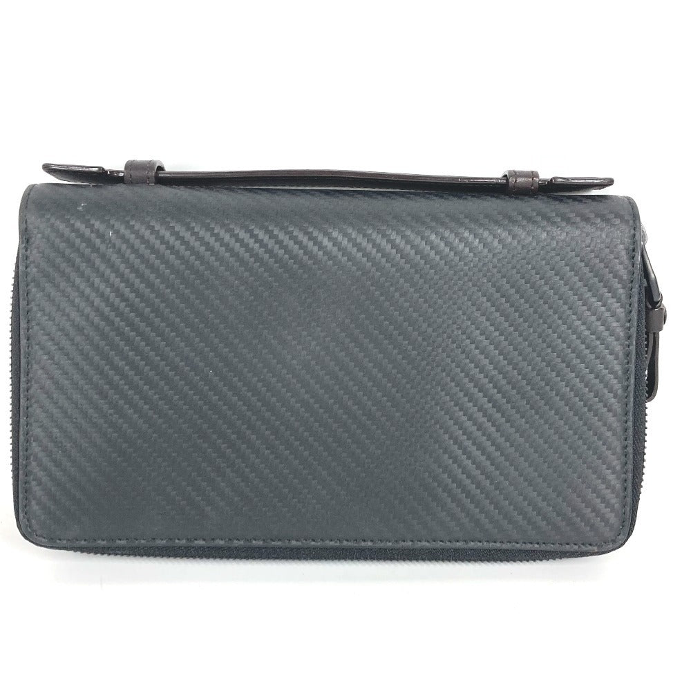 Dunhill Travel Case Hand Bag Wallet Long Wallet Zip Around Long Wallet Leather Black Used