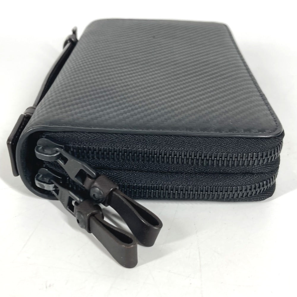Dunhill Travel Case Hand Bag Wallet Long Wallet Zip Around Long Wallet Leather Black Used
