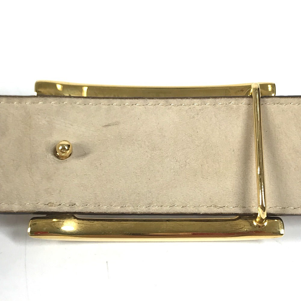 BVLGARI logo Buckle belt belt Leather Brown/GoldHardware Used
