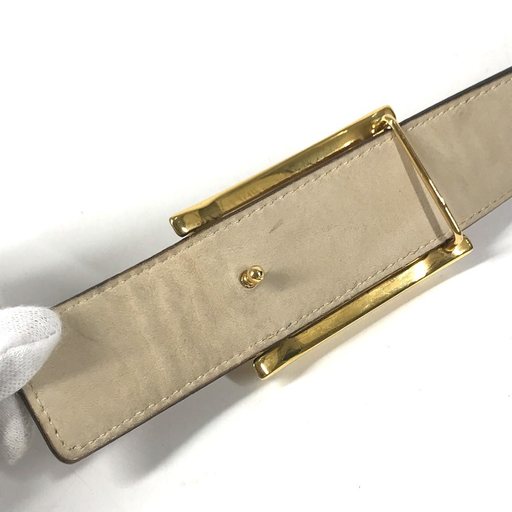 BVLGARI logo Buckle belt belt Leather Brown/GoldHardware Used